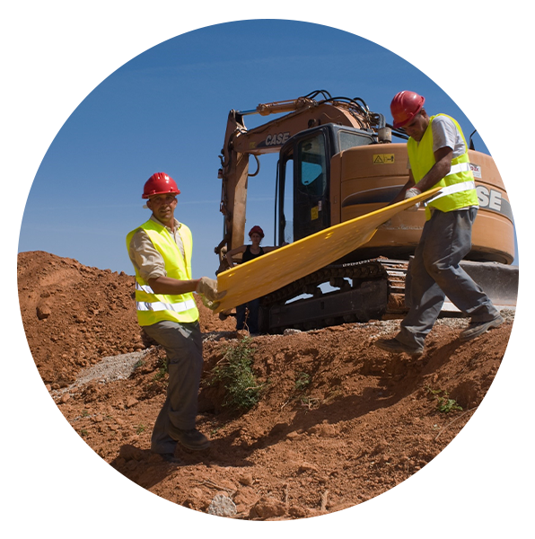 Two people holding Overpipe Protection Plate